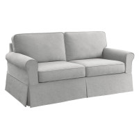 OSP Home Furnishings ASN53-S67 Ashton Slip Cover Sofa in Fog Fabric